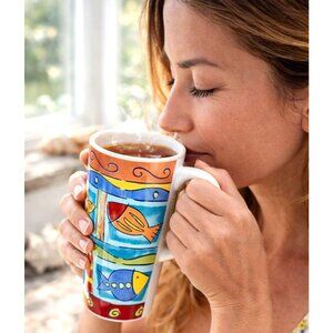 CALYPSO Riviera Van Beers Signature Tumbler Mug Coastal Pop Art Relic Decor